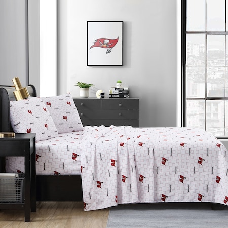 Logo Brands Tampa Bay Buccaneers Scatter Bedding Sheet Set Queen 630-BSSQ-B3